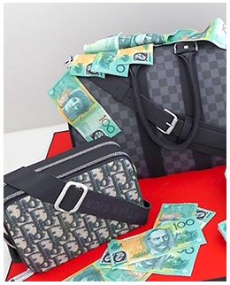 LV bag and Dior mens pouch cake in Sydney